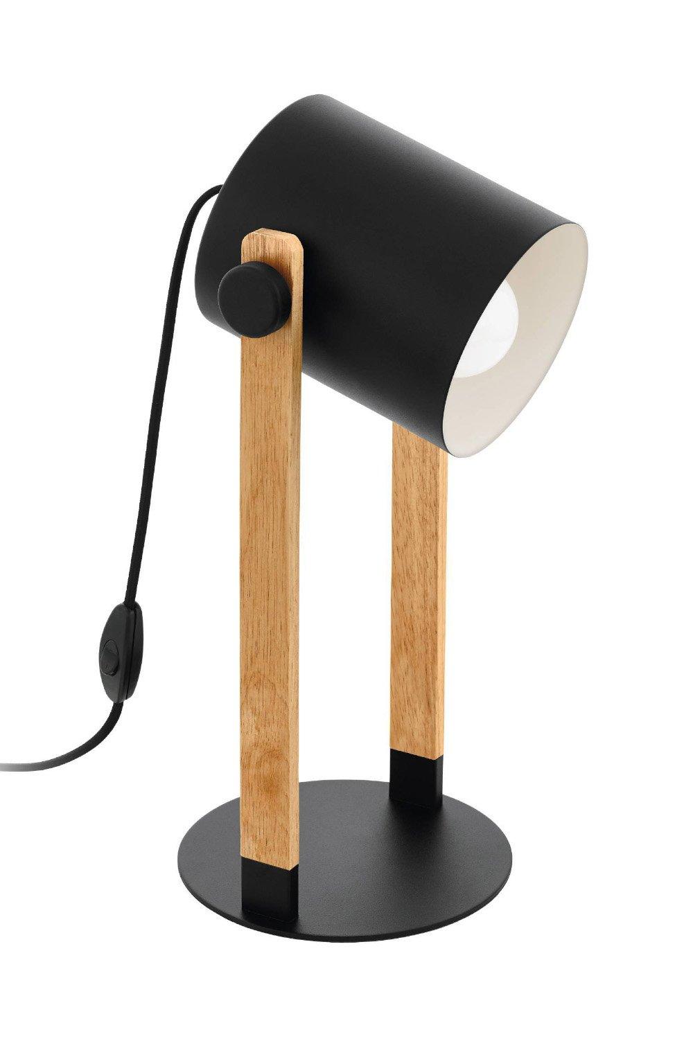 Hornwood Metal And Natural Wood Desk Lamp